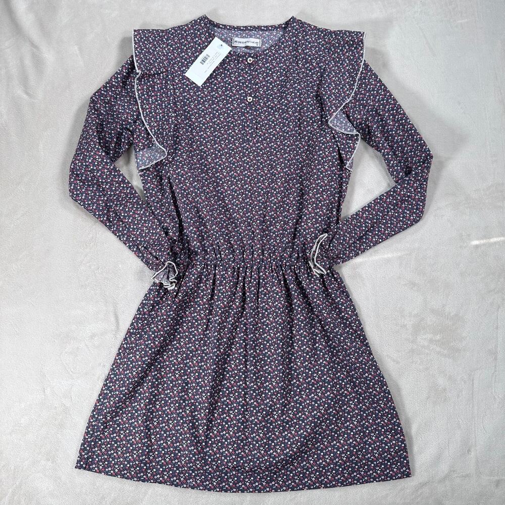 Mi Pequeno Lucas Girls Size 12 Winterberry Blue Ruffle Tunic Top New